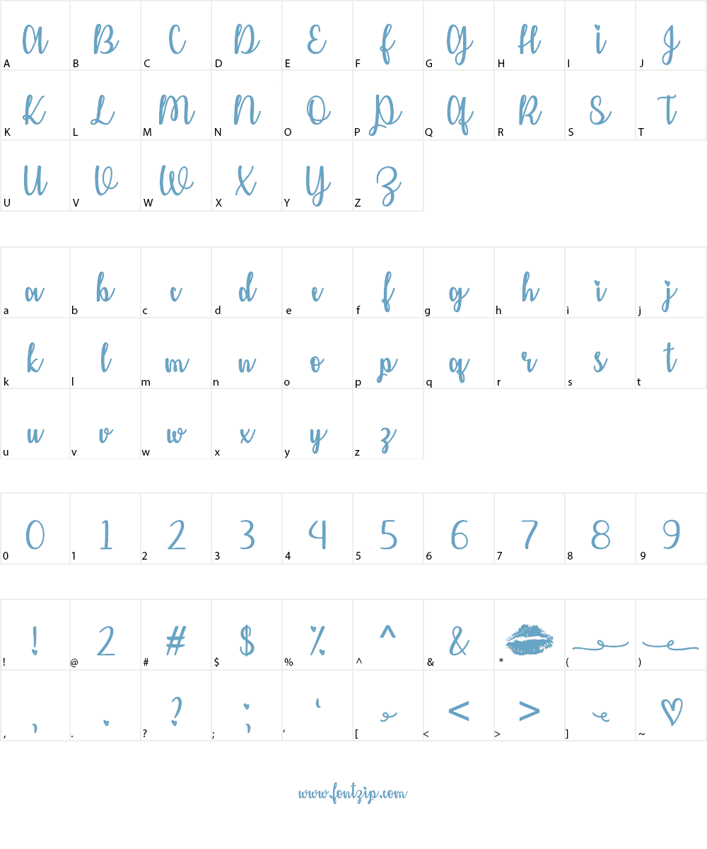 Kiss Me or Not Font Character